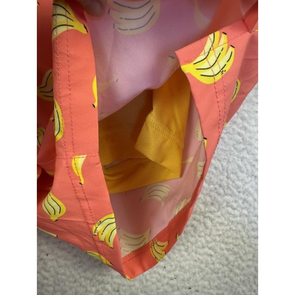 Maamgic Swim Trunks Mens XL Orange Banana Print Quick Dry Mesh Lined Shorts - Picture 6 of 9